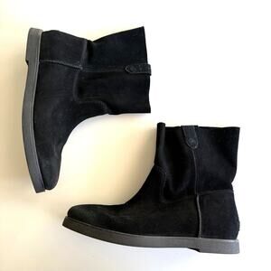 Ugg Josefene Pull On Slouch Black Suede Short Boots women 10